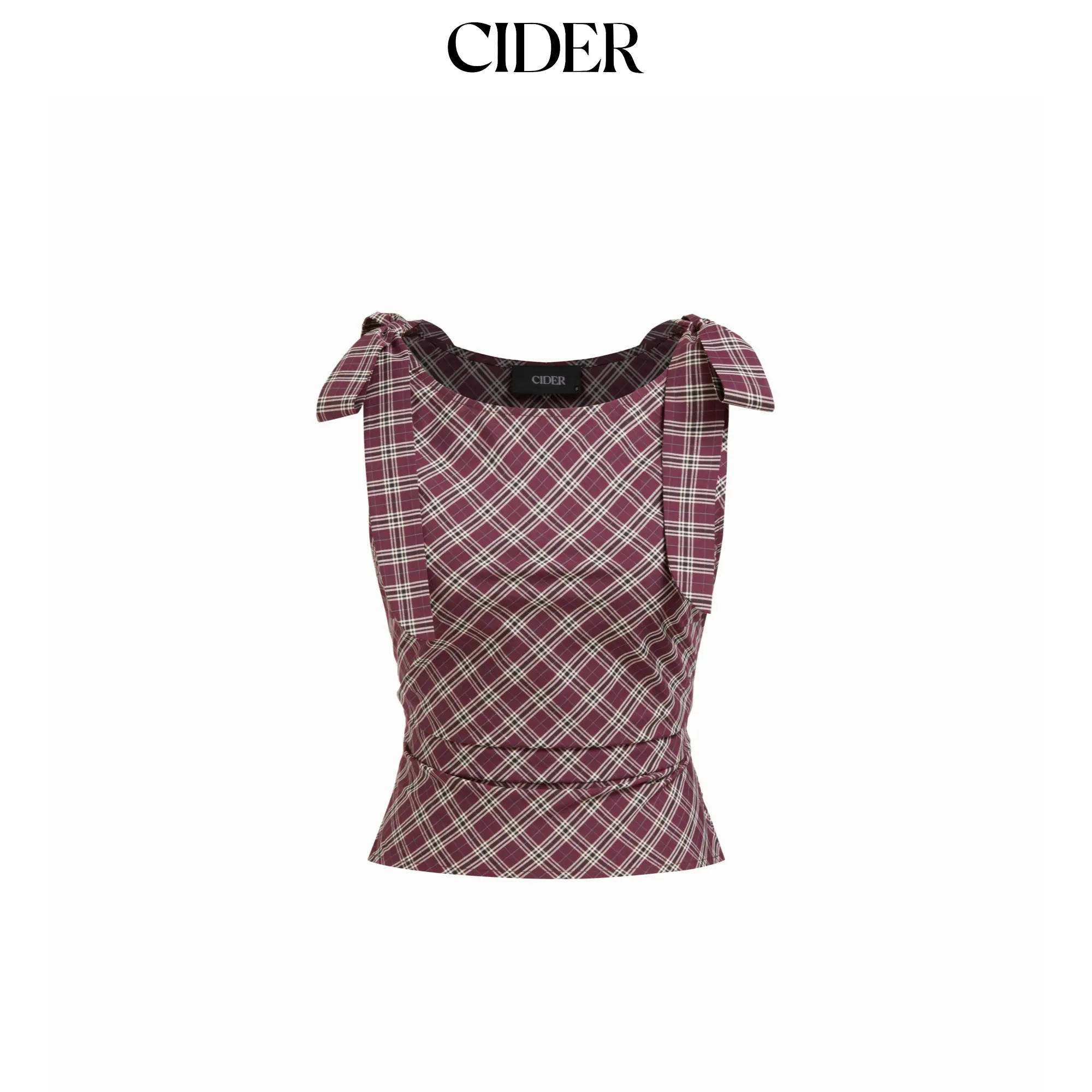 Cider Plaid Knotted Ruched Top SummerWins SummerFinds
