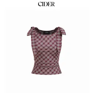 Cider Plaid Knotted Ruched Top SummerWins SummerFinds