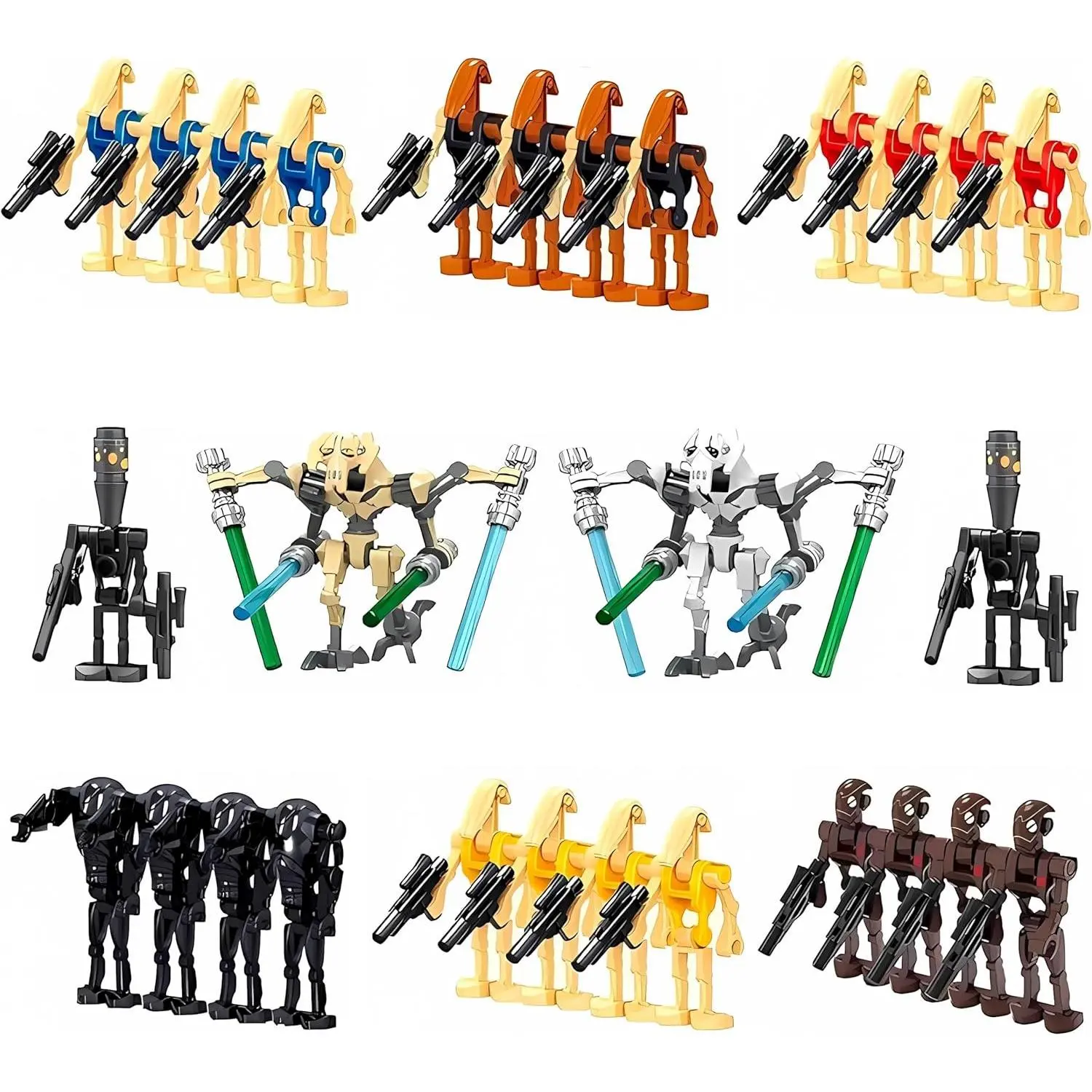 Battle Robots Building Block Set - 28 PCS/Set Including Generals and Droids Minifigures with Weapons