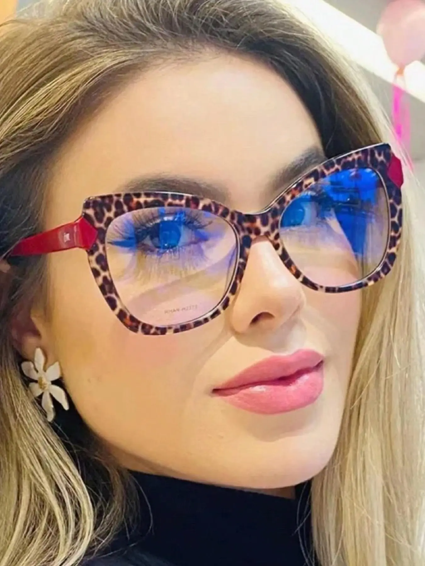 Large Frame Multicolor Cat Eye Women's Sunglasses, Cute Fashion Transparent Glasses, Ideal for Electronics and Daily Wear Accessories