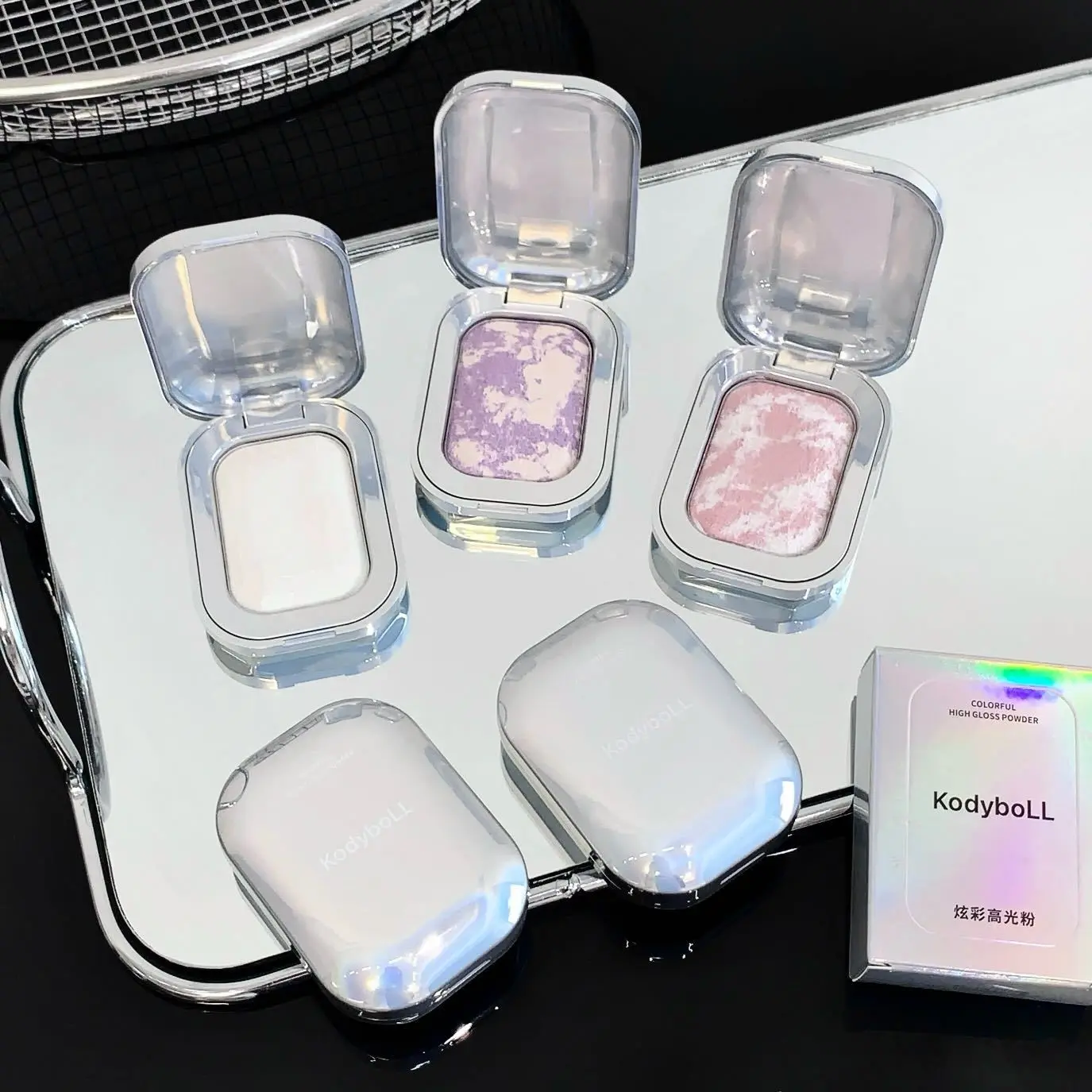 Vibrant Highlighter Powder, Natural 3D Flashy Pearl Finish, Long-Lasting Fine Sparkle, Smooth Complexion Corrector, High-Quality Makeup