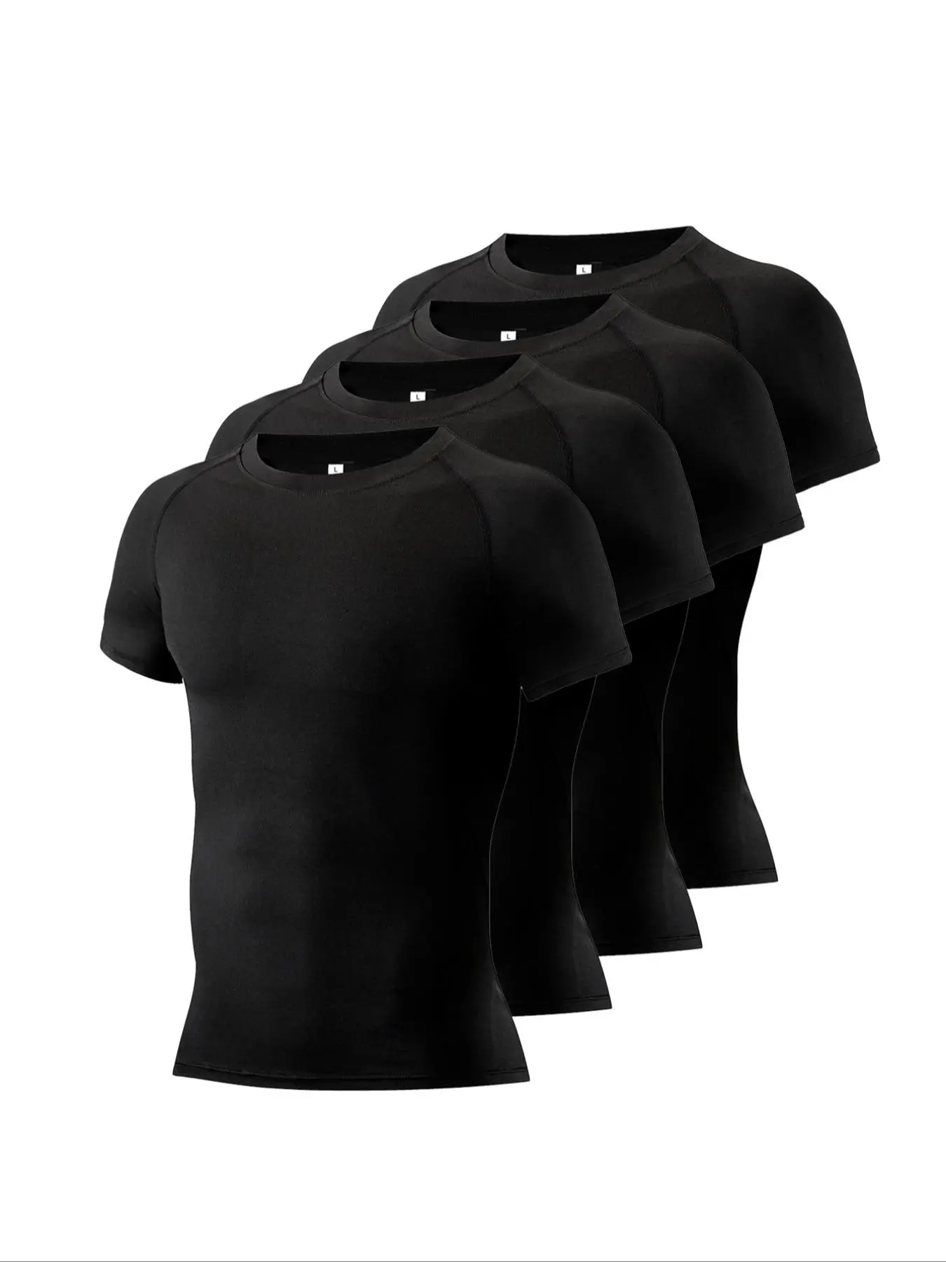 Men's Plain Round Neck Raglan Sleeve Sports Tee, Quick Drying Breathable Comfy Short Sleeve T-shirt, Men's Sportswear for Running Gym Workout, Fitness Sport Top