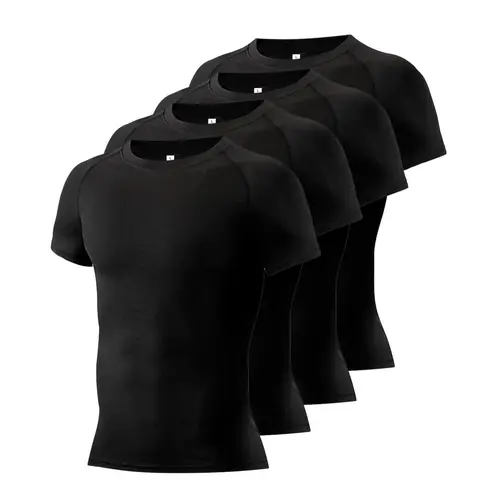Men's Plain Round Neck Raglan Sleeve Sports Tee, Quick Drying Breathable Comfy Short Sleeve T-shirt, Men's Sportswear for Running Gym Workout, Fitness Sport Top, Workout Tops