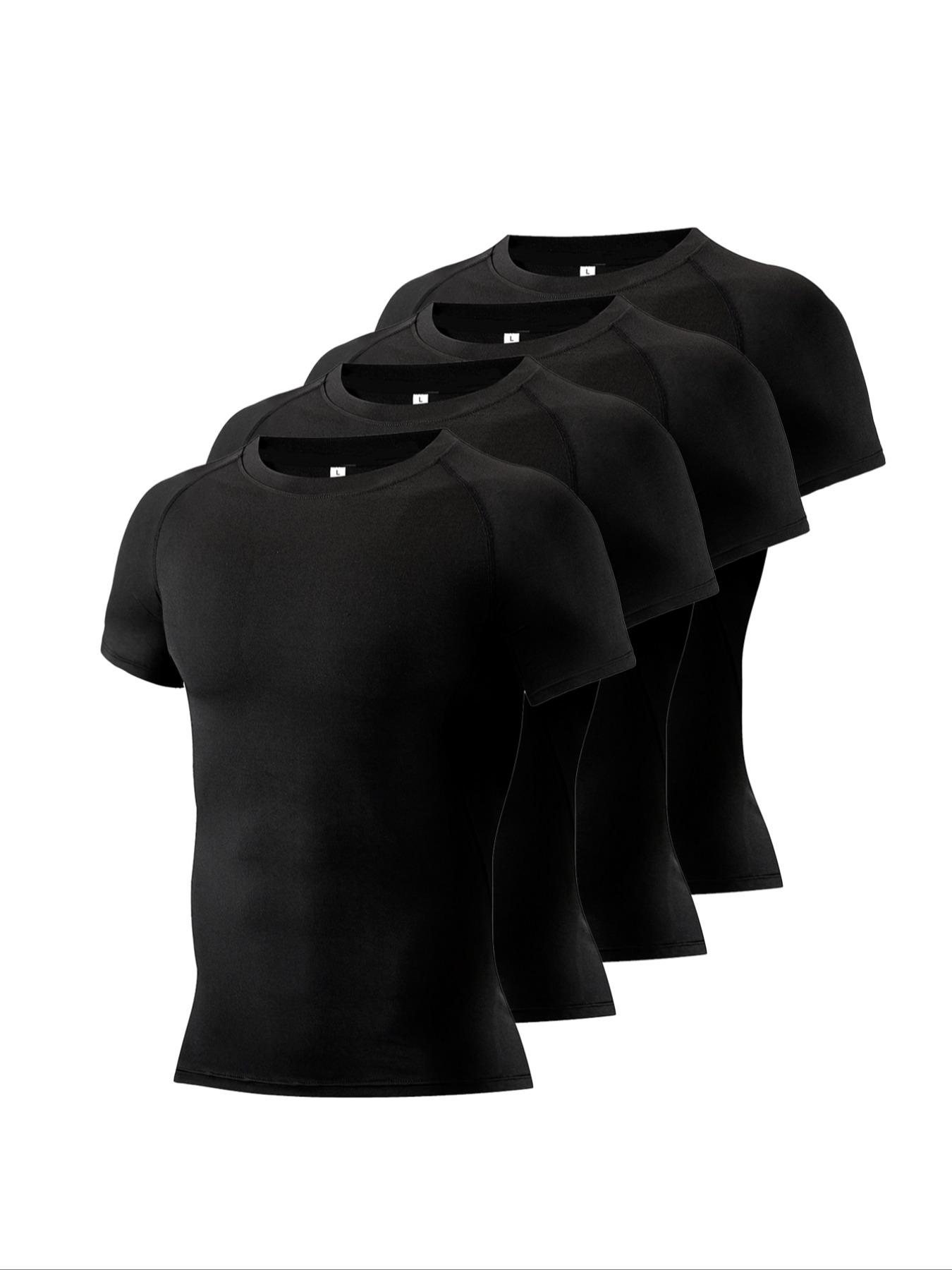 Men's Plain Round Neck Raglan Sleeve Sports Tee, Athletic Shirt, Athletic Tops, Quick Drying Breathable Comfy Short Sleeve T-shirt, Men's Sportswear for Running Gym Workout, Gym Shirts, Workout Apparel, Workout Clothes
