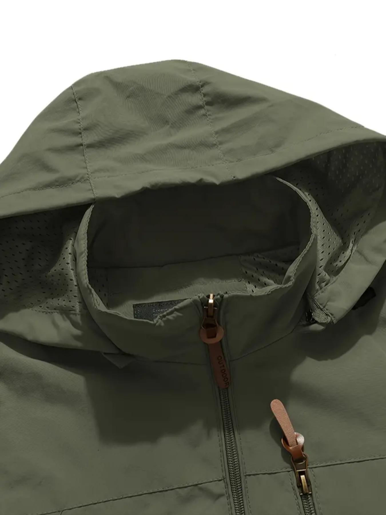 Men's Letter Graphic Embroidery Drawstring Zip Up Vest Zipper Hooded Vest Jacket, Regular Fit Casual Pocket Sleeveless Outerwear for Fall & Winter, Men's Clothes for Outdoor Activities