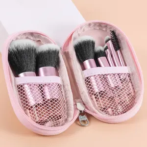 10 Pcs Soft Mini Makeup Brushes Kit with Carry Pouch, Multipurpose Cosmetic Tools for Foundation, Powder & Concealer, Compact Travel Essential Makeup Set