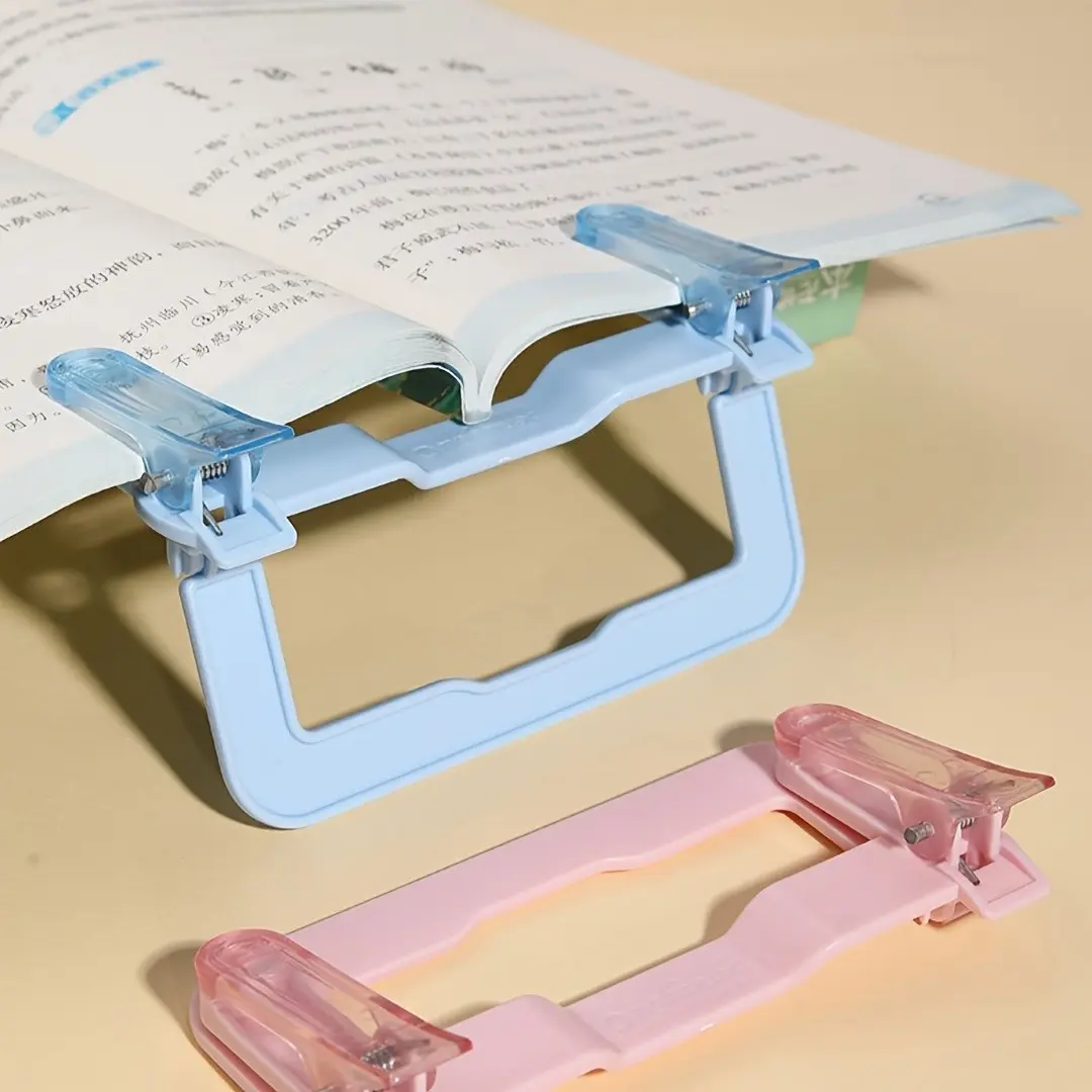 Foldable Book Holder, Thick High-Quality PP Reading Stand, Dual-Head Clamp, Perfect Gift for Reading Enthusiasts, Durable and Convenient, Book Accessories
