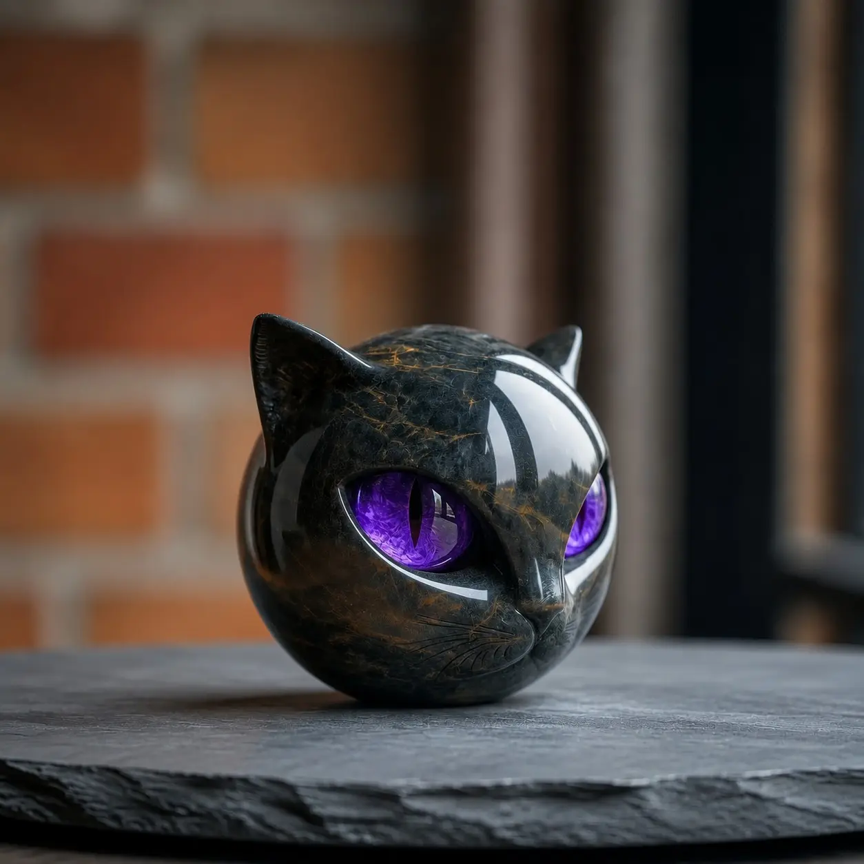 Luxury Cat Stone Sculpture, Elegant Cat Statue, Obsidian Kitten Figurine, Stylish Home Decor Gift, Creative Resin Ornament, Collectible Home Decor, Collectible Figure Decor, Decorative Sculptures, Decoration Figure, Decorative Ornaments