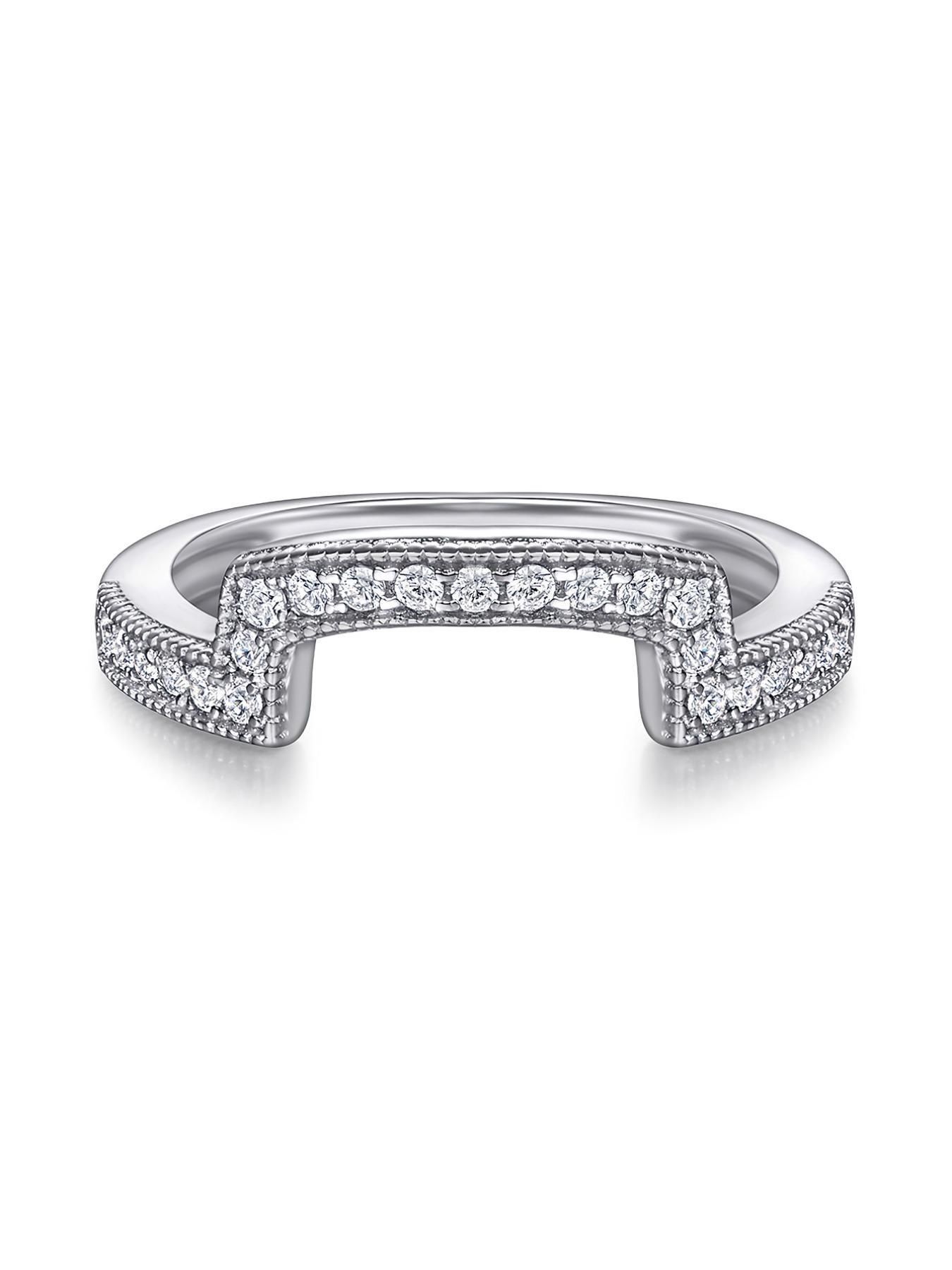 925 Sterling Silver Princess Cut Ring Set, Elegant Jewelry for Women, Fashion Jewelry for Party, Daily Clothing Decor, Trendy All-match & Exquisite Jewelry for Birthday Gift, Bridal Ring Sets, Engagement Rings