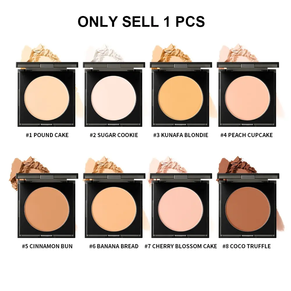 Single Pack 8 Colors Baking Setting Powder, Lightweight Transparent Breathable, Suitable for Oily and Dry Skin, Natural Matte Finish, Baked Setting Powder