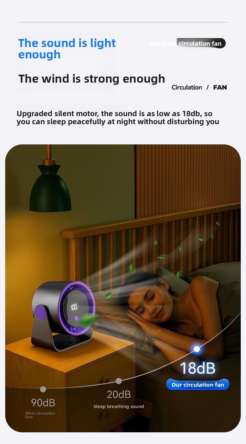 Popular desktop fan, household high-speed fan, office small electric fan, USB rechargeable circulation fan