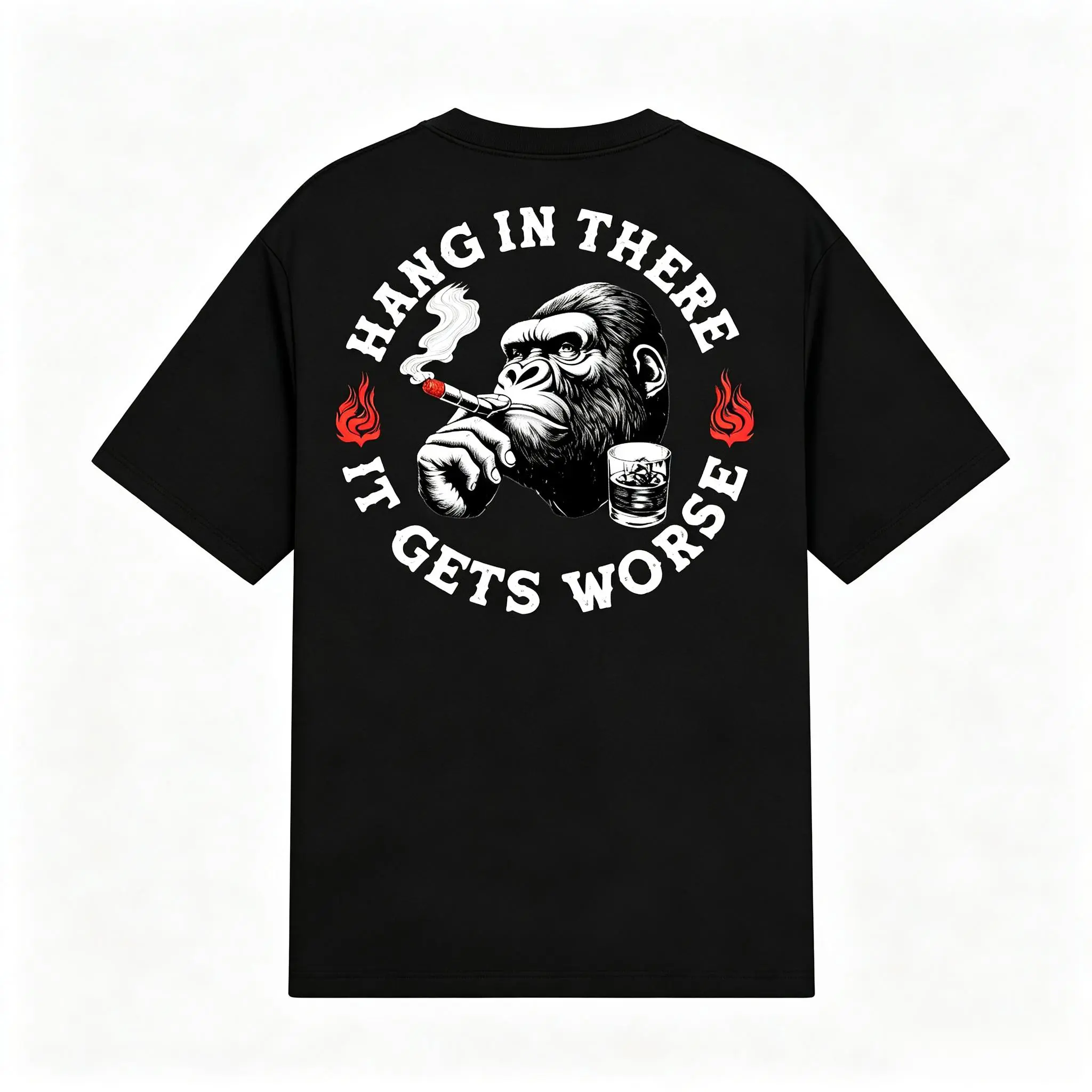 Hang In There It Gets Worse Monkey Print T-shirt, Hoodie & Sweater - Unisex Sizes S-3XL
