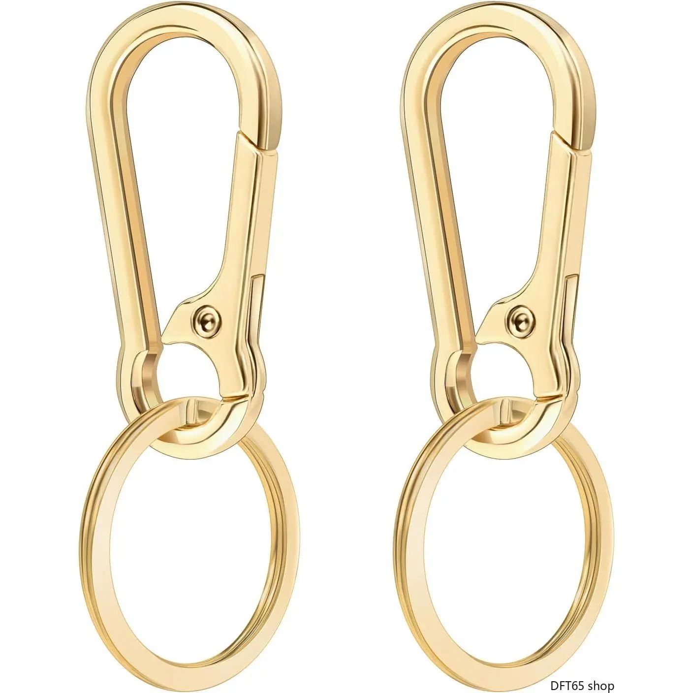 Polished Gold Alloy Lobster Clasp Key Ring Holder Smooth Anti Oxidation Metal Surface Independent Split Loops Swivel Buckle Unisex For Home Car Key Daily Small Item Sorting Portable Functional Storage Carry Accessory