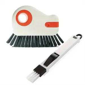 2pcs set| Window Track Cleaning Brush - Detachable Door & Window Sill Scrubber, Glass Corner Cleaner, Plastic Uncharged Ledge Gap Cleaner for Living Room, Bedroom, Kitchen, Use, Window Cleaning Brush | Durable Plastic Brush