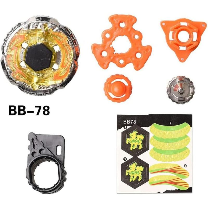 Metal Fusion BeyBattle Set with Launchers, Gyros 6 Pack Bey Burst Battling Tops Metal Fusion Starter Set with Stickers Two Launchers