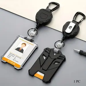 Retractable Heavy-Duty Badge Reel,Portable Hard Plastic ID Holder for Students and Workers, ID Card Holder