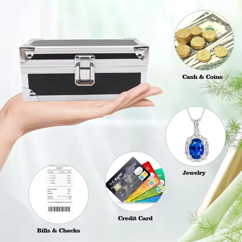 Aluminum Cash Box Organizer, Coin Tray, Currency Storage, Halloween & Christmas Gift, No Lock, Single Row, Money Sorter