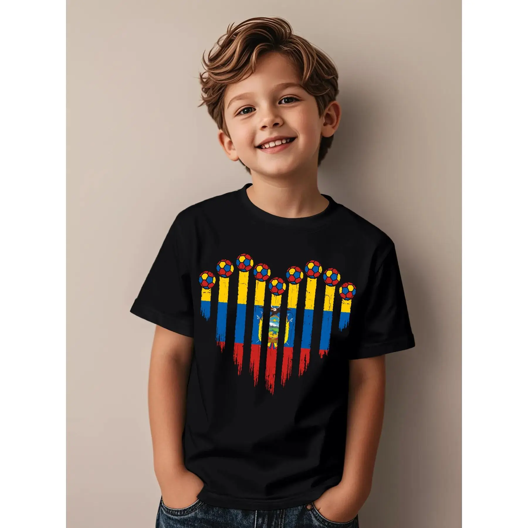 Ecuadorian Flag Novelty Ecuador Comfort Colors Crop Top Novelty Aesthetic Graphic Kid T-Shirt Casual Kid T Shirts Trending Tees Tops for Kid
