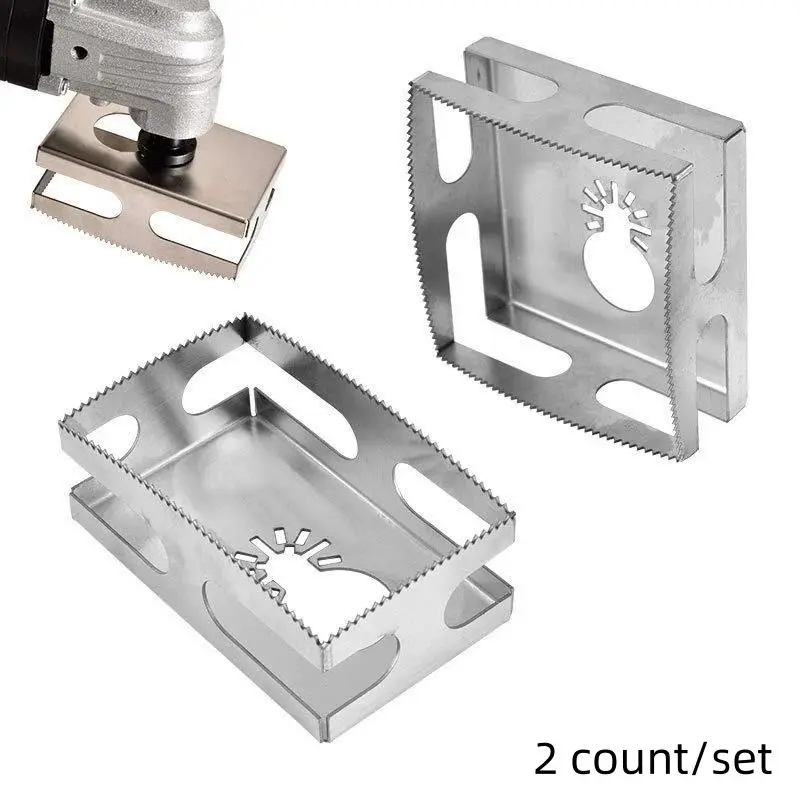 Stainless Steel Square Groove Knife, Drywall Oscillating Knife Hardware for Outlet Box, Electrical Box Drywall Oscillating Knife, Wood, Plastic One-step Oscillating Knife, Saw, Hand Tools, Heavy Duty, Tool Accessories, Durable Lithium Battery