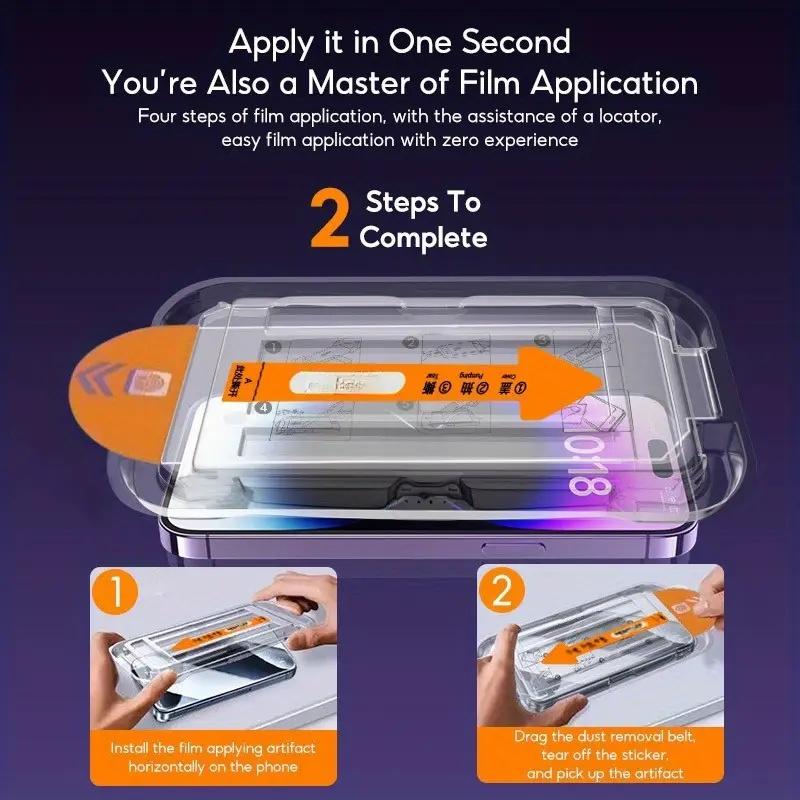 2 Pack Anti-Spy Screen Protector Film Set, Dust-Free Alignment Tool Included, Compatible with iPhone 16 15 14 13 12 11 Pro Max Plus,Scratch-Resistant Privacy Protection, Phone Screen Protectors