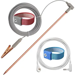 Copper Grounding Rod with 40ft Female Ground Cord, Portable Ground Rod Kit Great for Grounded Earth Connected Products, Easy to Use with Grounding Mat, Sheet, Pillowcase, Blankets(1 Pack)