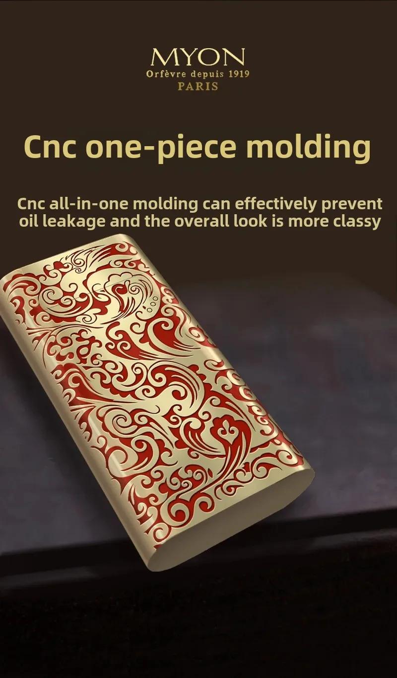 Luxury Gold Plated Vintage Lighter Full Copper Mini Size Unique Gift for Men Birthday Father Husband High End Fashion Collectible No Fuel Included