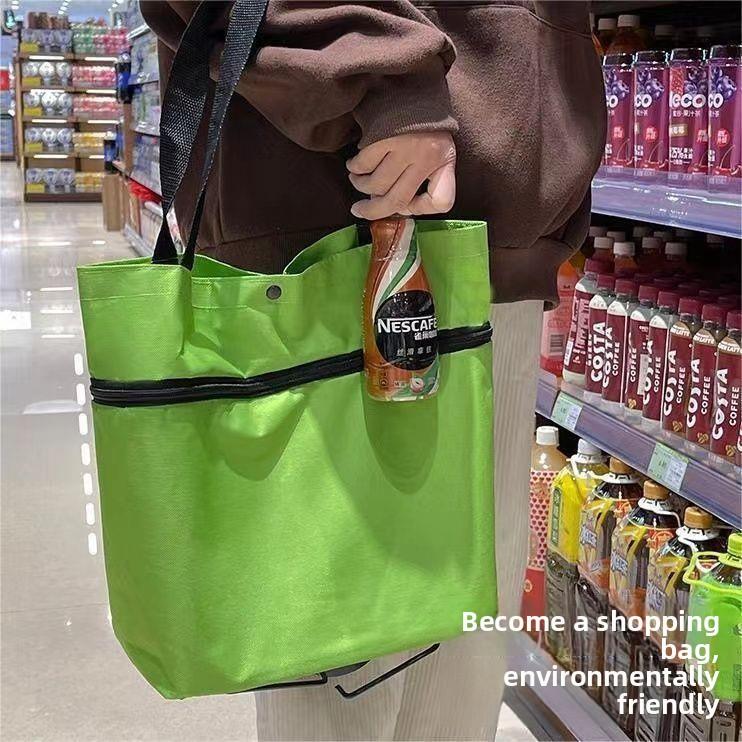 Portable Shopping Cart Foldable Grocery Trolley Lightweight with Wheels for Home Delivery Handcart Small Trailer Ideal for Shopping Tasks