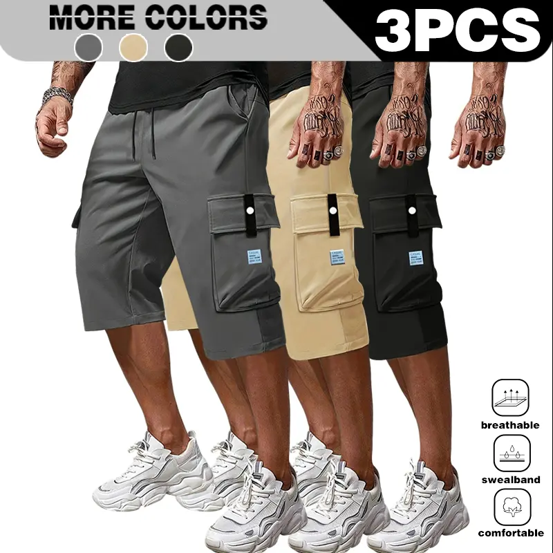 2026 shorts men's workwear beach pants casual outdoor versatile cropped pants