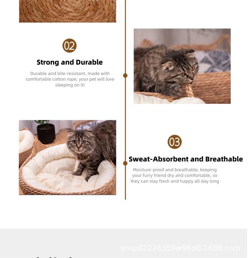 Straw and rattan cat beds are suitable for all seasons, especially in summer.They are popular for cat scratching and cat shelters.