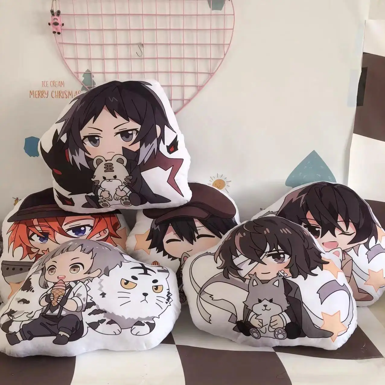 10cm Bungou Stray Dogs Dazai Osamu Nakahara Anime Figures Stuffed Plush Toy Doll Christmas Gifts Cosplay Kids