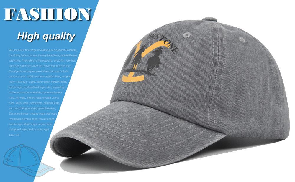 Cross-border European and American Y-print baseball cap, YELLOWSTONE embroidered duckbill cap, washed and distressed curved brim Yellowstone cap