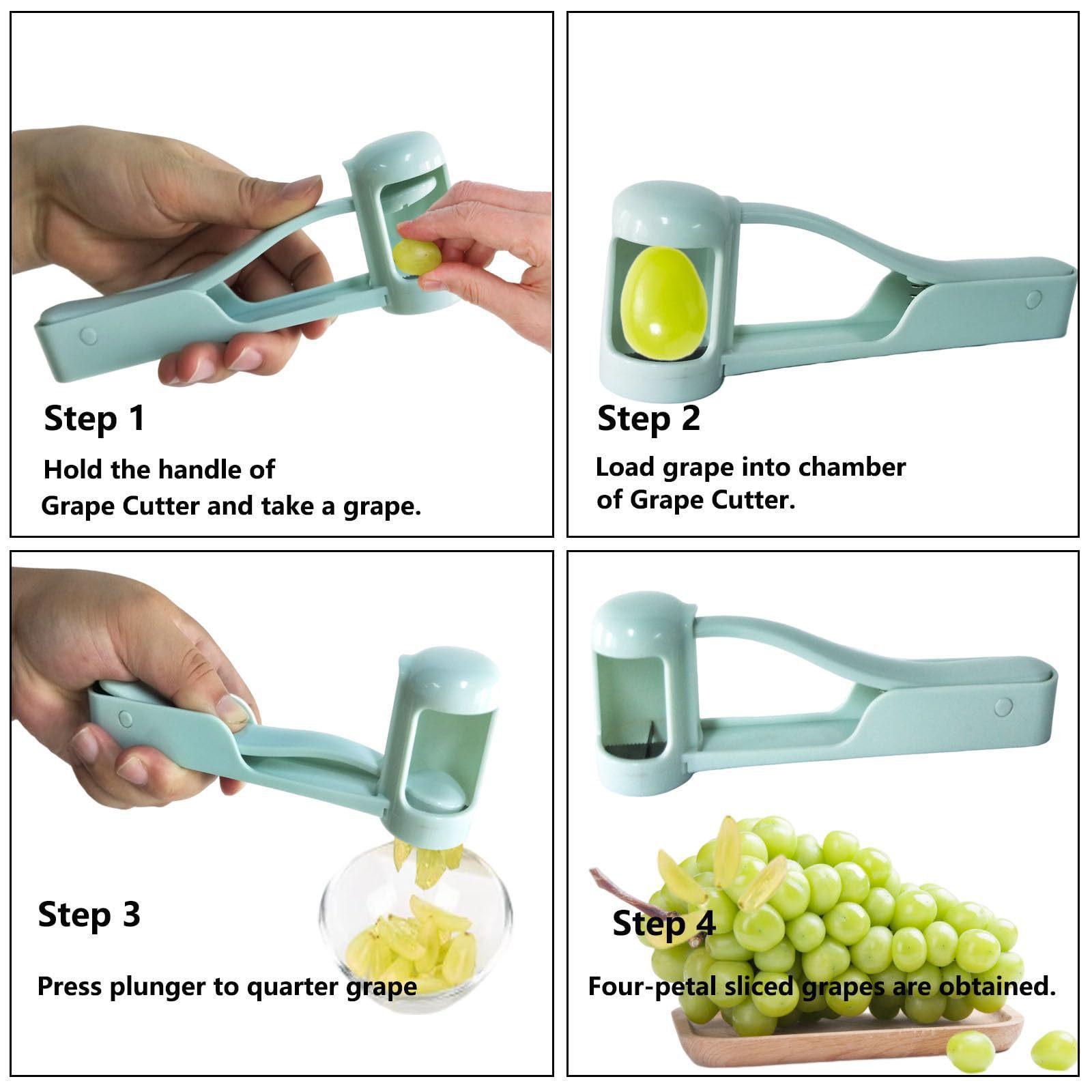 1 PC Grape Fruit Slicer Cutter, Fruit Vegetable Slicer, Grape Tomato Cherry Kitchen Gadget, Salad & Cake Decoration Tool, Grape slicer, fruit separator, cherry tomato slicer, suitable for kitchens, households and cake shops