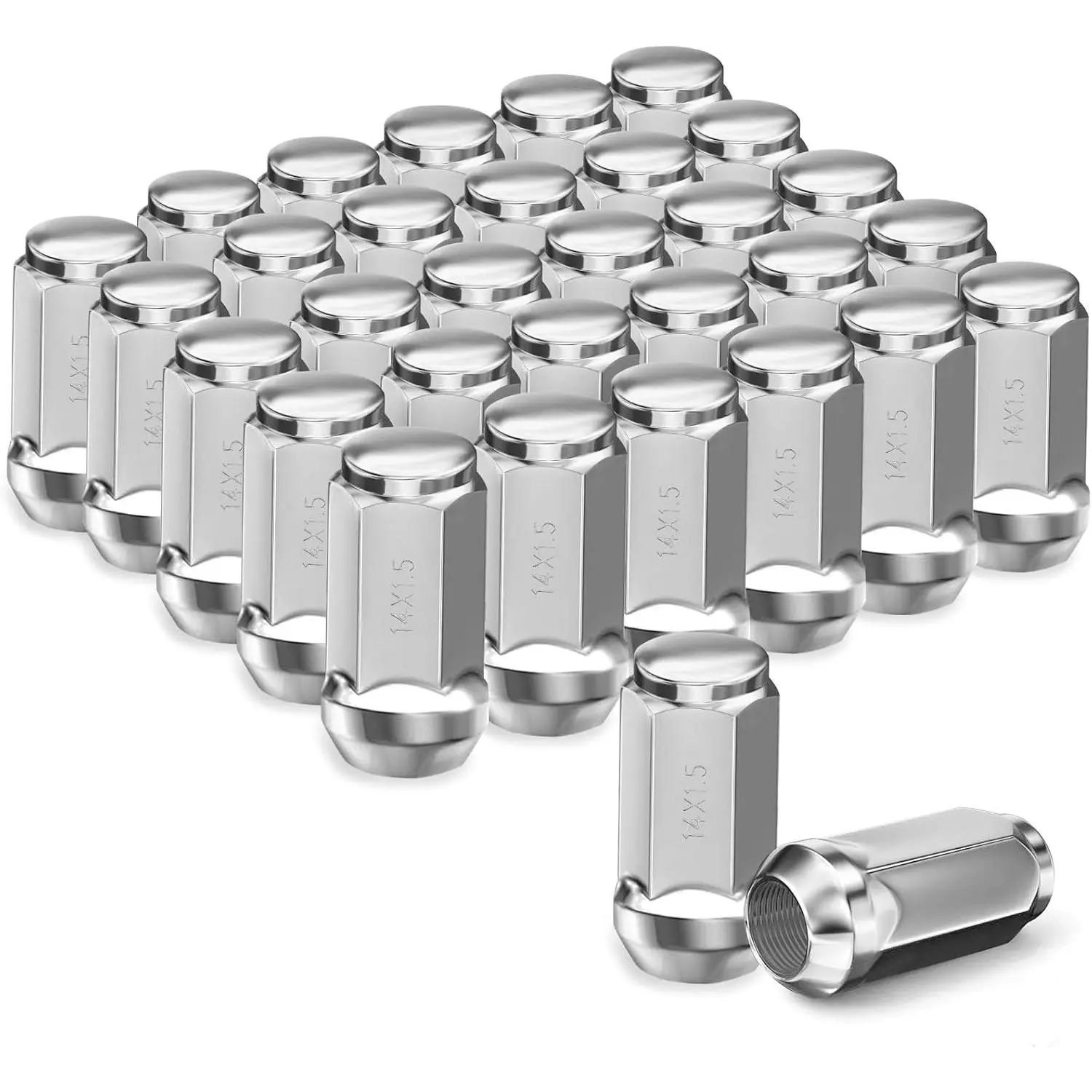 24pcs M14x1.5 Lug Nuts 19mm Hex Compatible with Chevrolet Chevy GMC