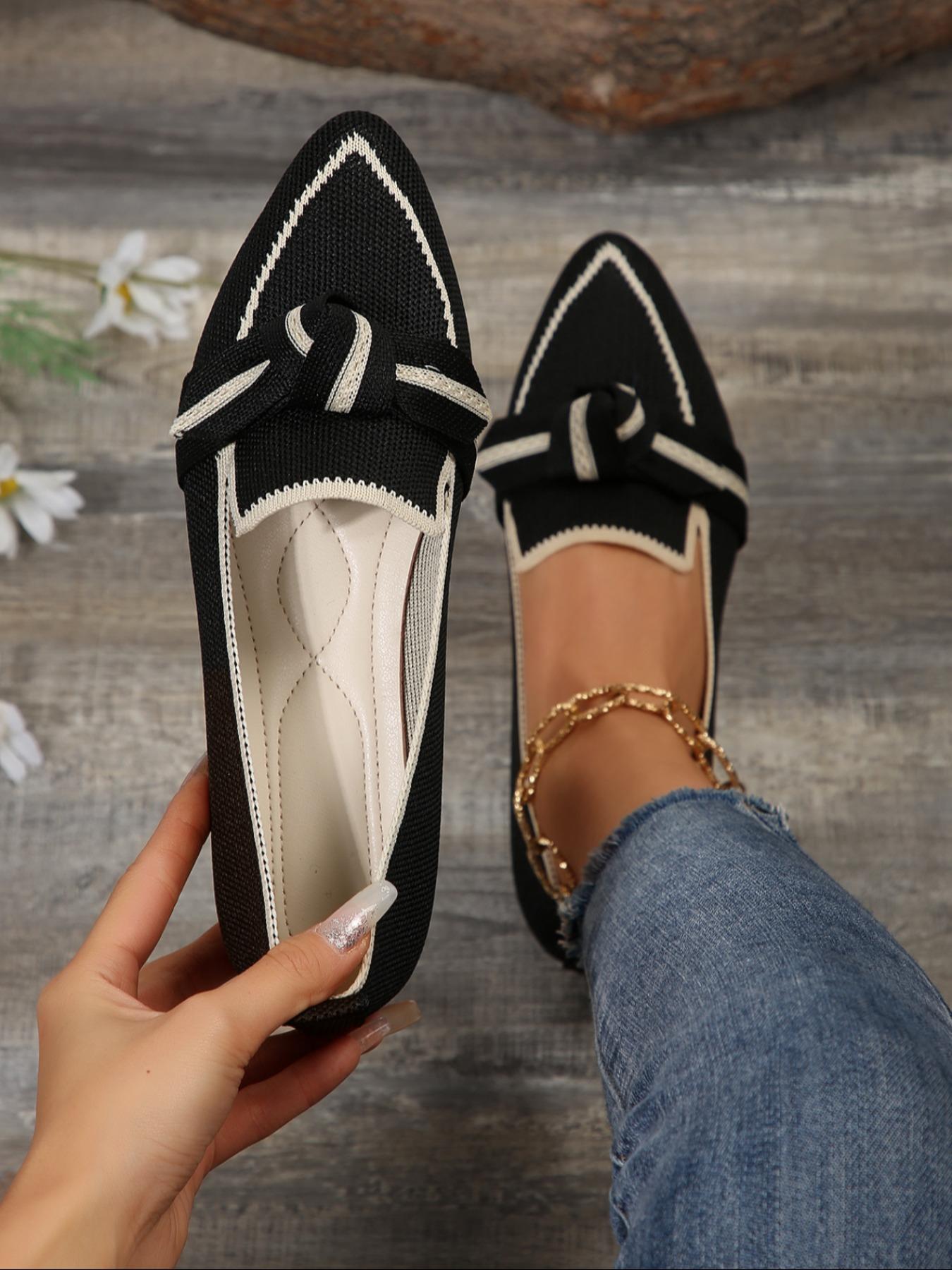 Women's Fashionable Plain Color Ballet Flats, Scandinavian Ballet Flats, Casual Comfortable Flat Shoes for Daily Wear, Lightweight Breathable Shoes for Women & Girls, Running