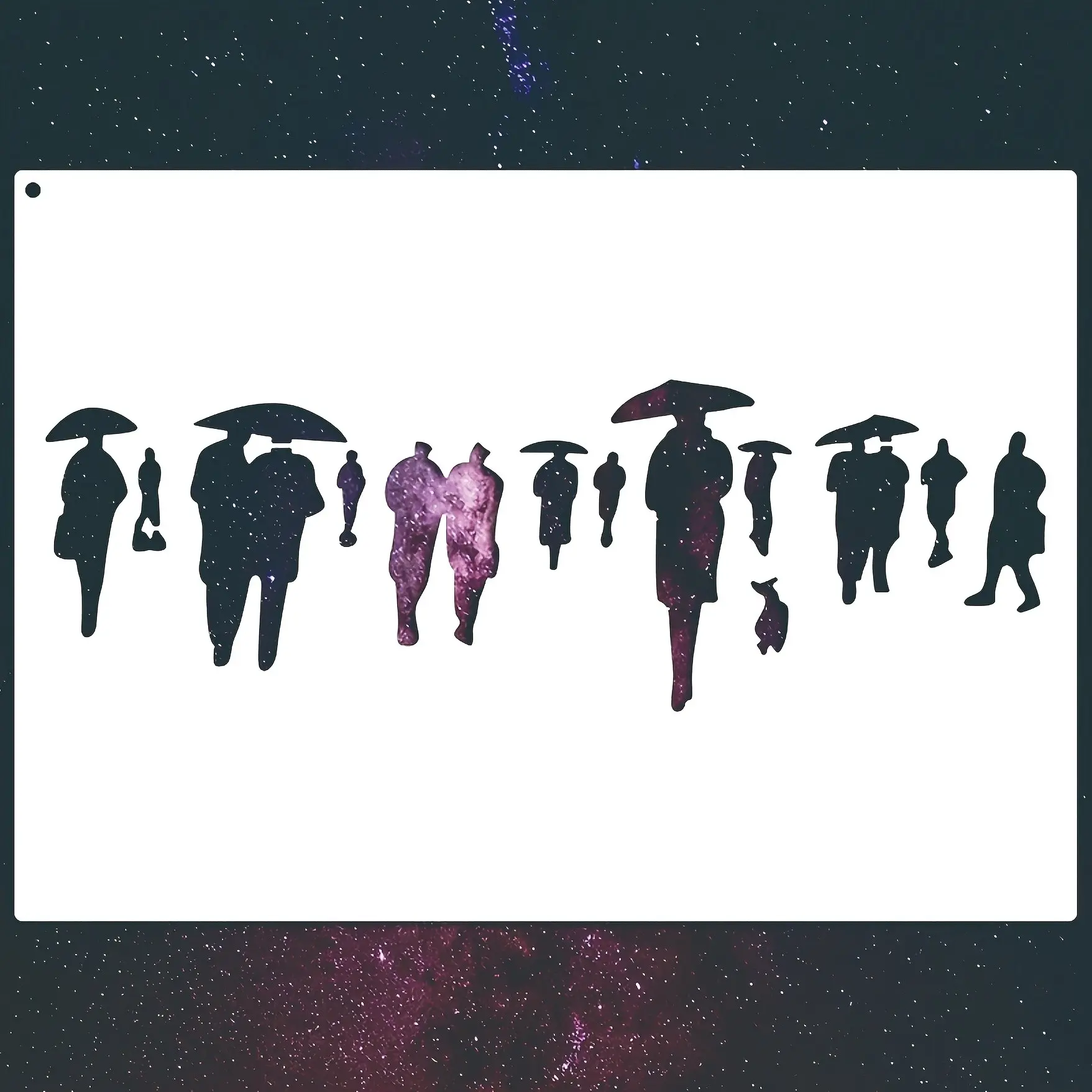 Starry Night Umbrella Silhouette Template, Beautiful Atmosphere Hand Drawing Tool, Immersive Art Creation, High-Profile Decor Tool