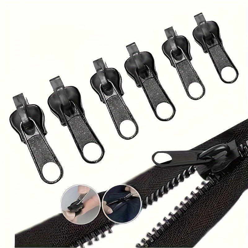 6/12/18pcs Zipper Fix Kit - Easy-Install Emergency Repair Buckles Black Compatible with Clothing