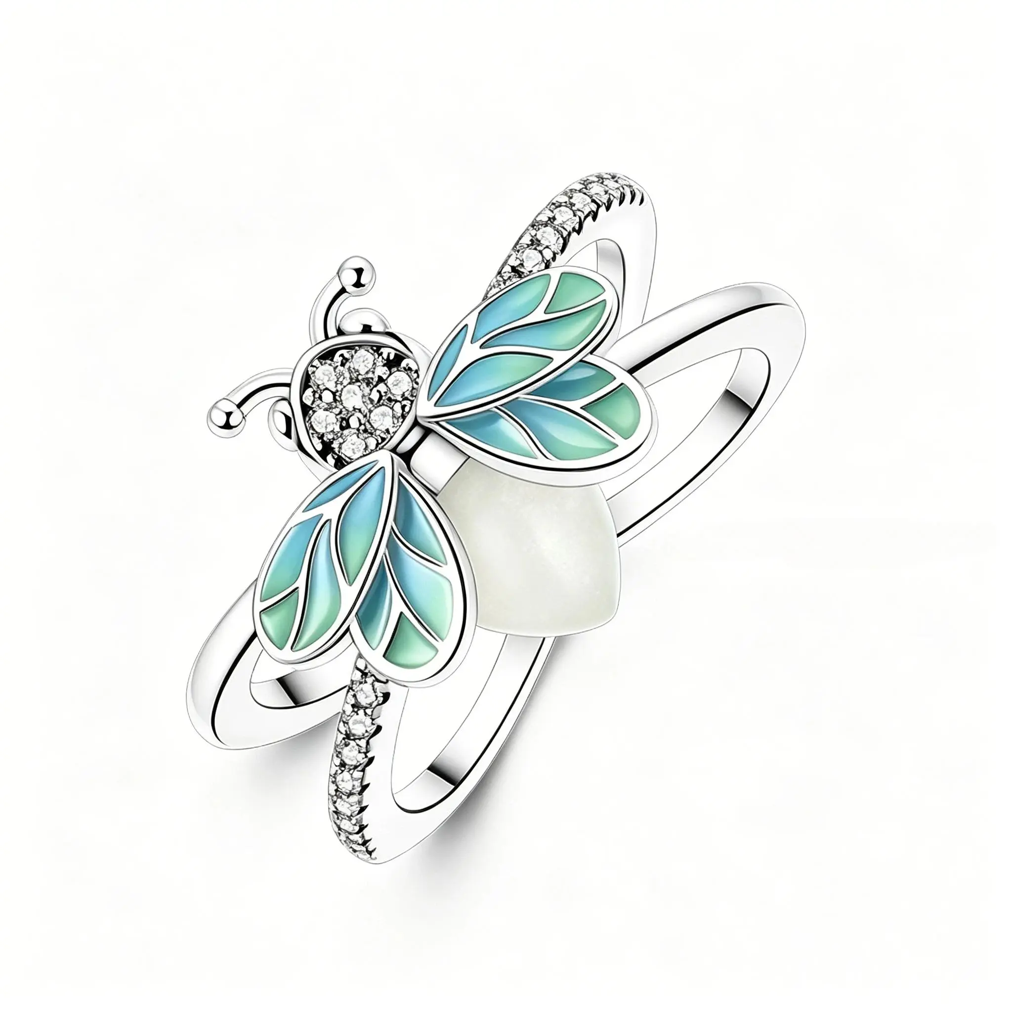 Silver-plated Firefly Ring, Cute Luminous Ring, Perfect Gift for Her