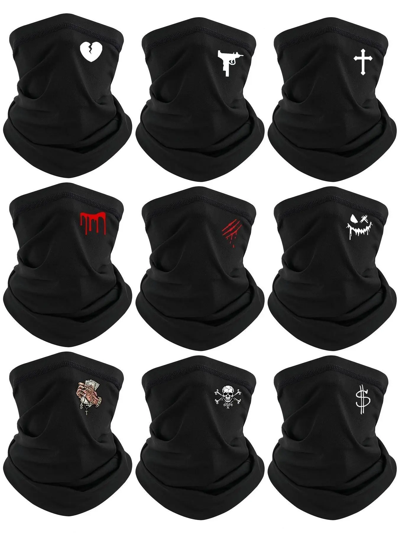 9Pcs-Unisex Breathable Multi-Functional Head Cover, Ice-Like Material, Ideal for Hiking and Cycling, Multiple Styles Available
