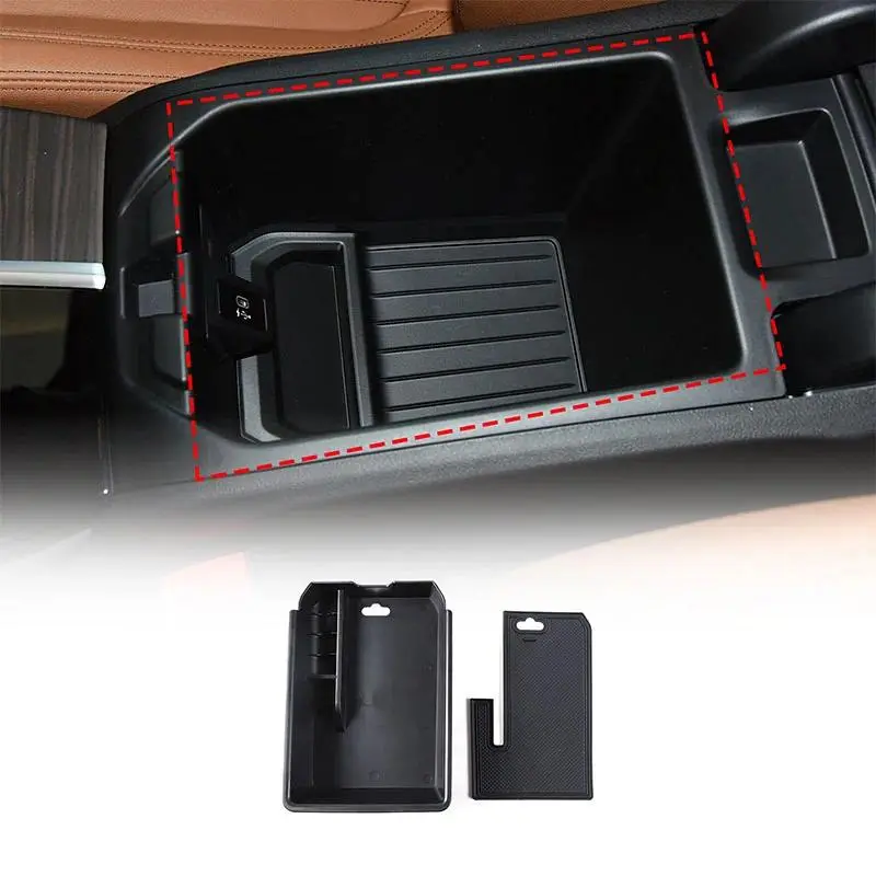 For BMW X3 G01 2018-2020 ABS Black Car Center Console Armrest Storage Box Multifunctional Storage Box Car Interior Accessories