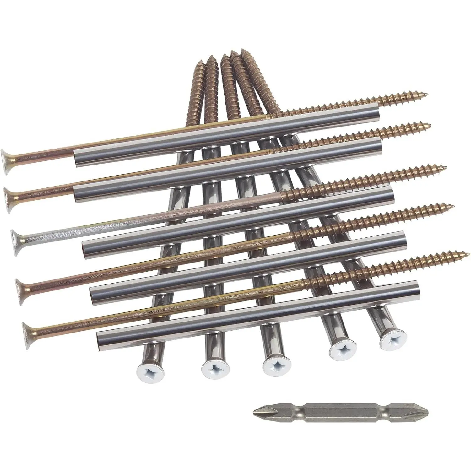 7 Inch Gutter Screws 10 Pack With Stainless Steel Ferrule Rain Gutter Nails And Spacers With Sleeve For 5-Inch Roof Gutter Repair House Gutter Spikes White