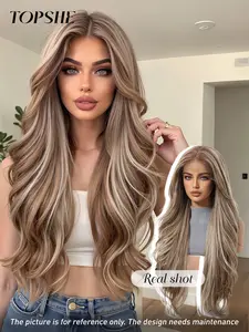 28 Inch Long Wavy Wigs for Women, Gorgeous Fluffy Wigs without Bangs, Synthetic Lace Front Wigs for Party, Daily Use,  Wigs That Look Like Real Hair