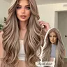 28 Inch Long Wavy Wigs for Women, Gorgeous Fluffy Wigs without Bangs, Synthetic Lace Front Wigs for Party, Daily Use, Fashion Synthetic Wig, Wigs That Look Like Real Hair