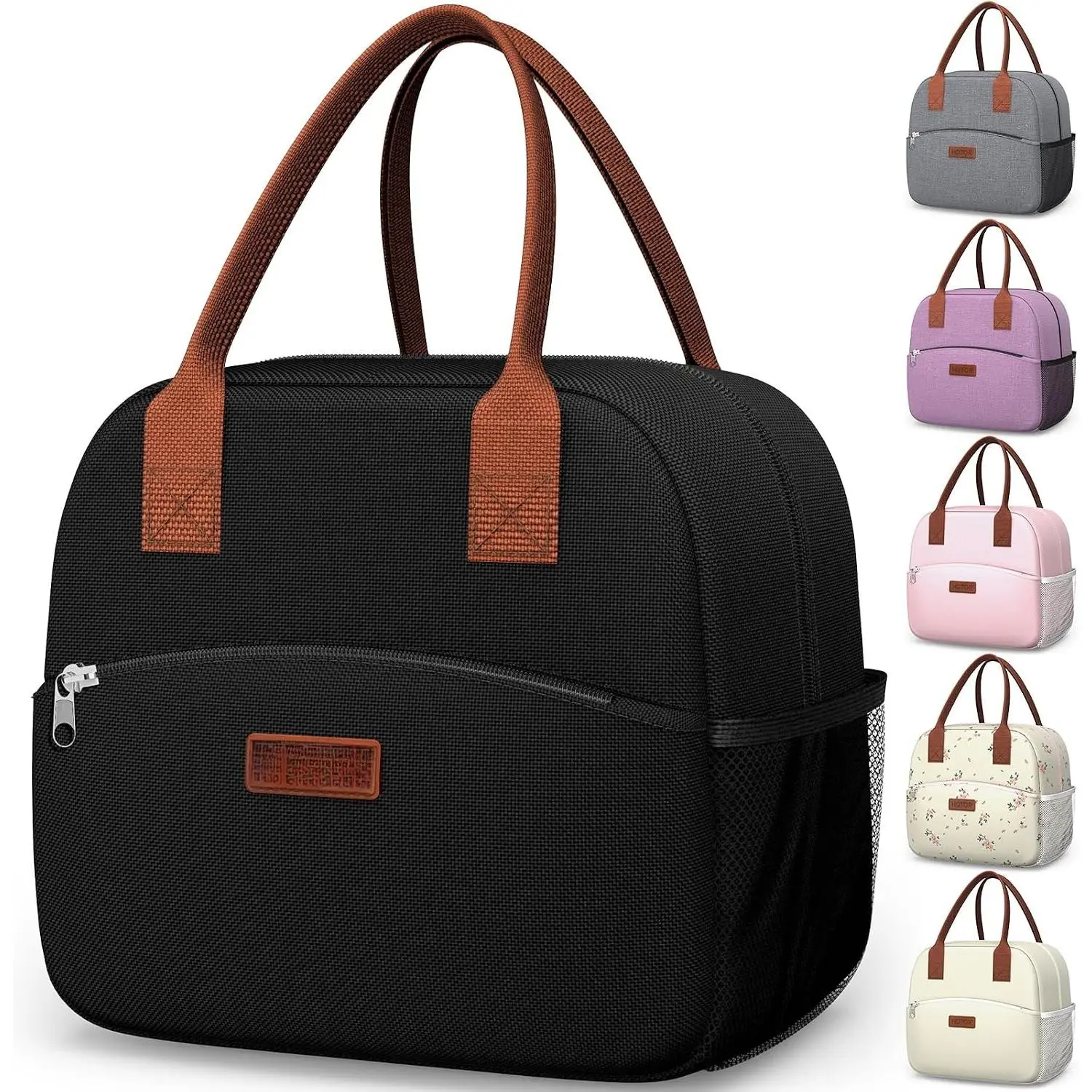 Synthetic Insulated Lunch Bag for Women - Wear-Resistant, Large 12L Cooler Bag for Gym, Lunch at Work, Hike, Everyday Carry, 12.20"x6.30"x10.20", Black, 12.20" X 6.30" X 10.20", Lunch Insulation Bag, Multifunctional Insulated Bag