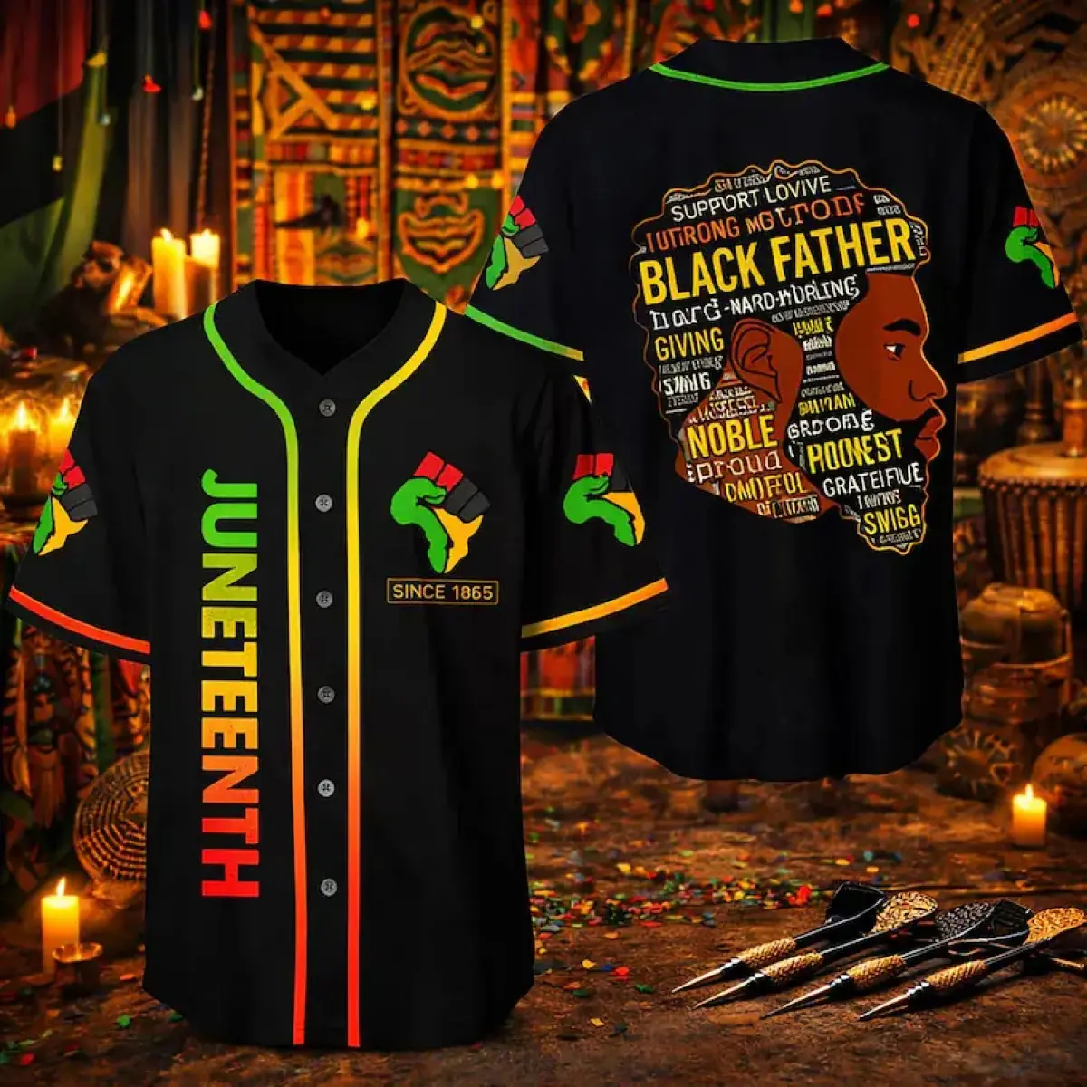 Juneteenth Since 1865 Baseball Jersey, Black Father Button Down Shirt, Unisex Freedom Day Baseball Tee, Black History Dad Gift