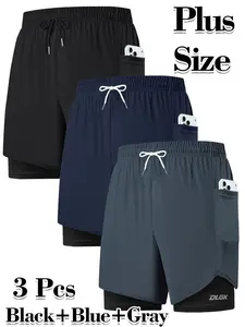 Women's Plus Size Elastic Waist Drawstring Sporty Shorts, Comfortable Loose-Fitting Gym Wear, Ideal for Daily Activities