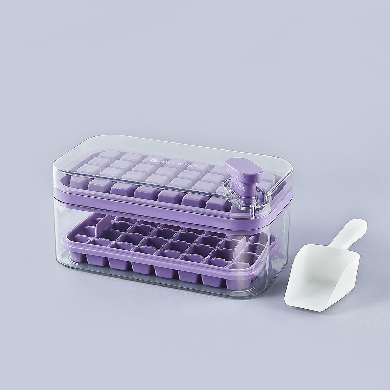 Household double-layer ice cube tray, ice cube mold, easy to demold, large-capacity ice cube storage box, Ice Molds
