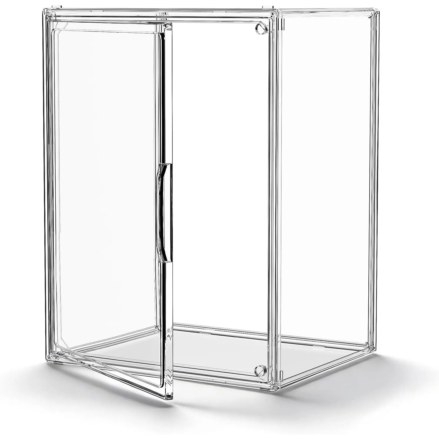 Clear  Display Case, Stackable Plastic Storage Bins with , Large Display Box with  Lid Clear Storage Container   for Collectibles, Figures, 1 Pack