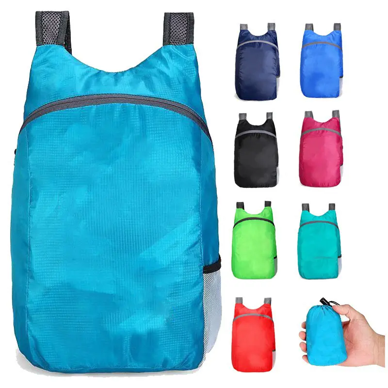 Foreign trade folding backpack storage travel agency logo lightweight outdoor leisure sports advertising printing backpack