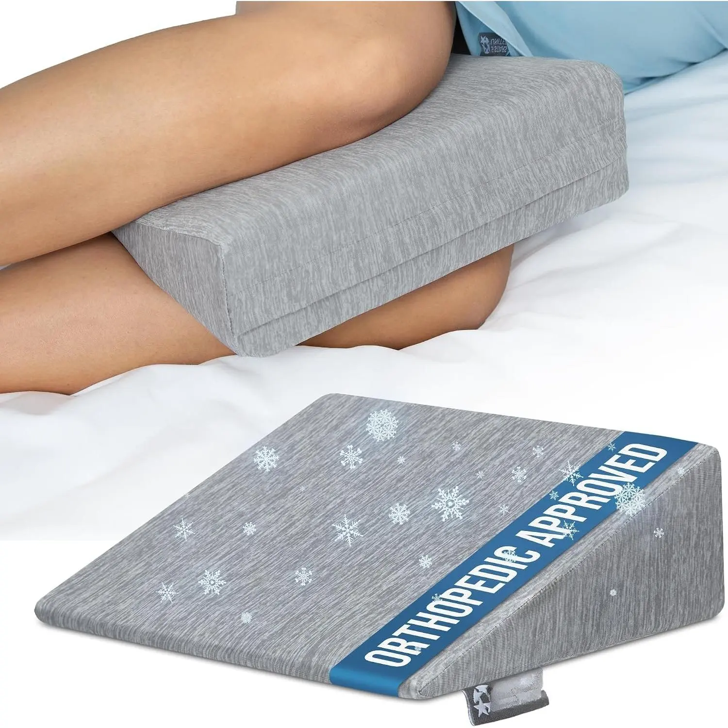 Small  Pillow for Side Sleepers – Wedge Firm  Support for ,  &  – Compact Maternity Cushion for Travel &  , Arctic Gray
