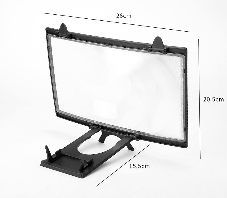 12 Inch Curved Screen Magnifier 3D HD Multifunctional Lazy Stand Creative Accessory for Smartphone Clear View Eyesafe